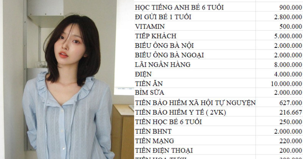 Bức ảnh chi tiêu hết hơn 41 triệu/tháng của cặp vợ chồng khiến dân mạng tranh cãi rôm rả