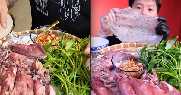 Đu trend ăn mực hấp cuốn rau muống sống, 1 TikToker bị đau bụng, dân mạng liền nghĩ ngay tới lý do này