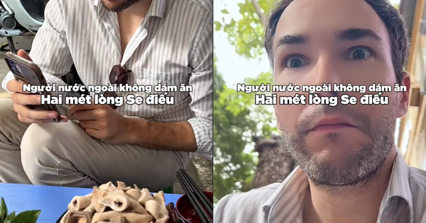 Khách Tây khoe lần đầu ăn thử "lòng se điếu", dân mạng lập tức phát hiện ra chi tiết khác lạ