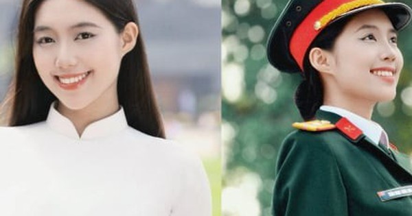 Nhan sắc trong trẻo của nữ thiếu uý 22 tuổi gây sốt tại Hoa hậu Việt Nam