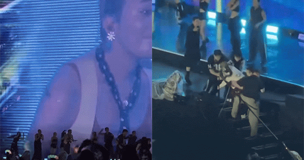 Phản ứng của G-Dragon trong khoảnh khắc fan cuồng lao lên sân khấu khi đang biểu diễn tại Mỹ Đình