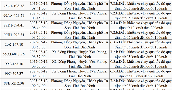 787 xe chạy quá tốc độ có biển số sau nhanh chóng nộp phạt nguội theo Nghị định 168