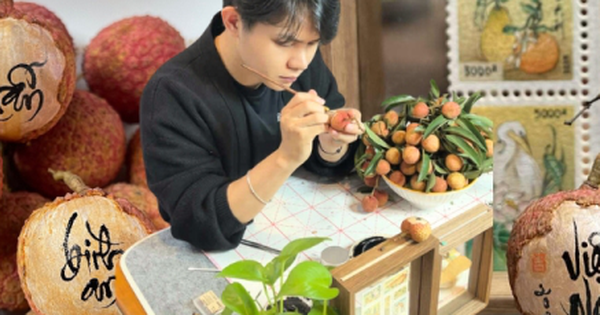 Viết thư pháp trên quả vải thiều, chàng trai gen Z Hà Nội gây sốt mạng