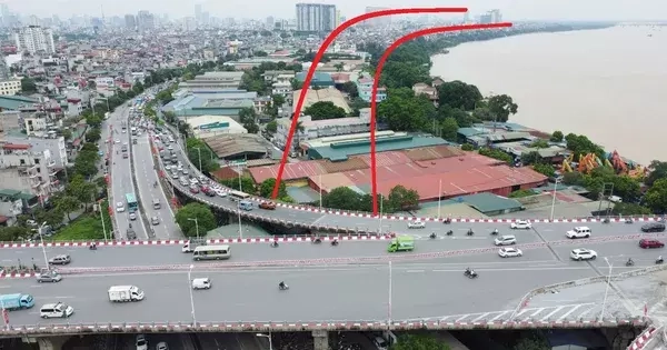 Cận cảnh vị trí được đề xuất xây dựng “Đại lộ và cảnh quan” ven sông Hồng