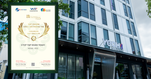 YeaH1 đạt danh hiệu "Doanh nghiệp đạt Chuẩn Công bố thông tin năm 2025" do IR Awards bình chọn