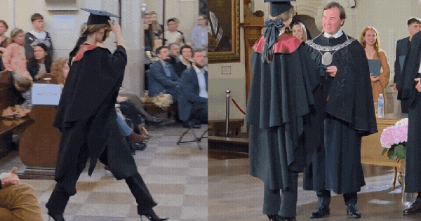 1,8 triệu người dõi theo bóng lưng một nữ sinh: Vài bước chân lên nhận bằng mà biến cả lễ tốt nghiệp thành sàn catwalk