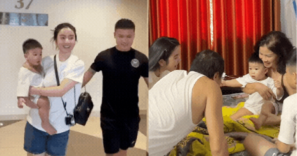 Chu Thanh Huyền bí mật đưa con trai về quê Quang Hải, phản ứng của bố mẹ chàng cầu thủ mới thú vị