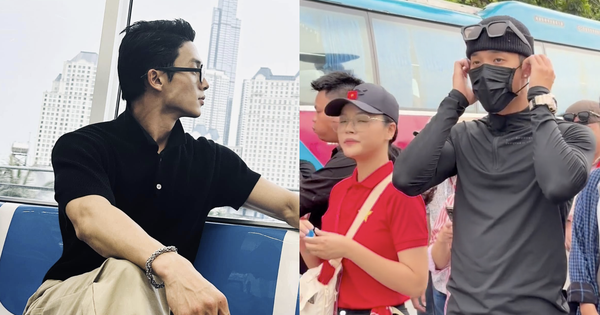 Mỹ nam cao gần 1m9 gây sốt trong buổi tập luyện diễu hành tại Mỹ Đình, mở khẩu trang mới càng ngỡ ngàng