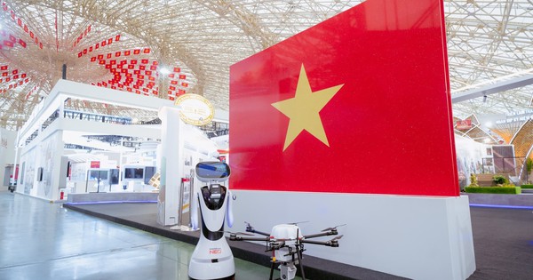 Lá cờ Tổ quốc bằng đá nhân tạo nhân tạo lớn nhất Việt Nam trưng bày ở Hội chợ Triển lãm Quốc gia: DN nào đứng sau?