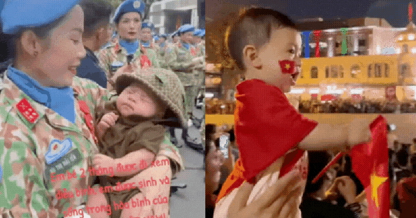 Khoảnh khắc đáng yêu của các bé khi đi xem sơ duyệt A80: Ngủ ngon lành trên tay các chiến sĩ, cứ thấy các khối tiến đến là hò reo tưng bừng