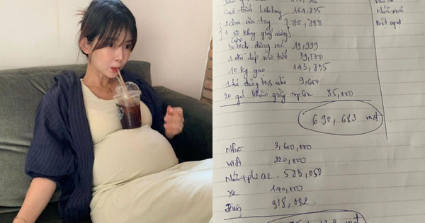 Bảng chi tiêu viết tay của mẹ bầu sắp sinh khiến nhiều người lo lắng