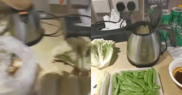 Cả đời cũng không dám dùng ấm siêu tốc của khách sạn khi thấy cảnh nấu lẩu, nhúng thịt đáng sợ của vị khách này!