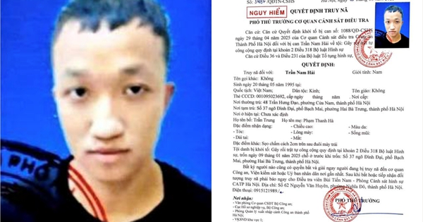 Truy nã Trần Nam Hải sinh năm 1995