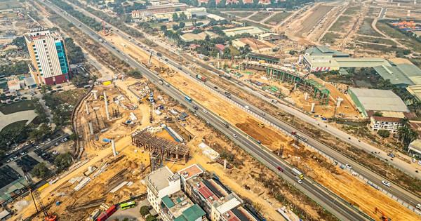 Toàn cảnh nút giao gần 2.400 tỷ đồng ở Hà Nội nhìn từ trên cao