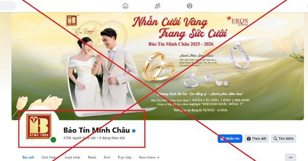 Người mua vàng chú ý: Công an Hà Nội cảnh báo về một tài khoản facebook có tên “Bảo Tín Minh Châu”