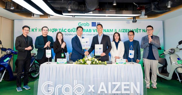 AIZEN và Grab hợp tác cung cấp giải pháp thuê xe máy điện cho tài xế Grab