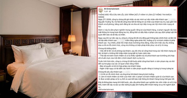 Khách sạn tại Hà Nội bị tố phát tán thông tin riêng tư của nghệ sĩ, thái độ xử lí khi bị phản ánh gây tranh cãi