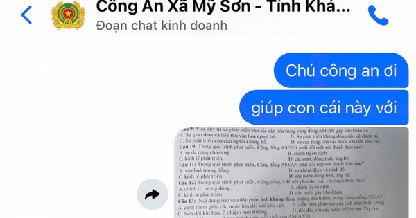 Học sinh nhờ "chú công an" giải đề thi và cái kết: Page Công an xã nhận "bão tin nhắn"