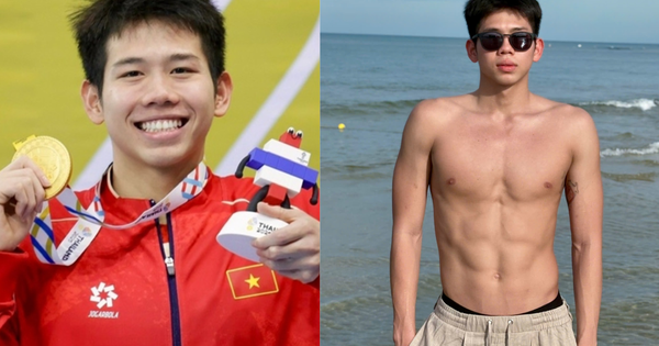 Ảnh hiếm visual đời thường sáng bừng của "nam thần" bơi lội Quang Thuấn, body 6 múi, 19 tuổi thăng hàm trung uý QNCN