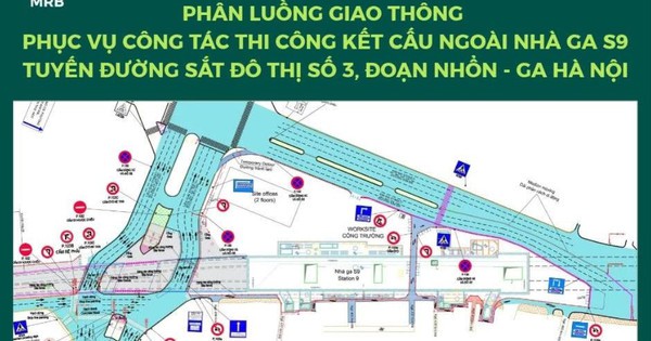 Phân luồng giao thông đường Kim Mã phục vụ thi công ga S9
