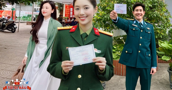 Mỹ nhân mang quân hàm Trung úy, con gái Nghệ sĩ Ưu tú và dàn KOL tham gia bầu cử: Rộn ràng ngày hội non sông!