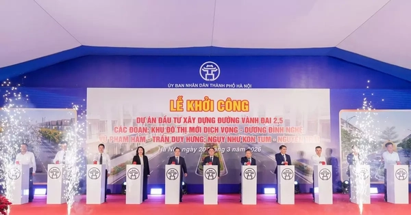 Hà Nội khởi công đường Vành đai 2,5 đoạn Dịch Vọng - Thượng Đình hơn 8.400 tỷ đồng