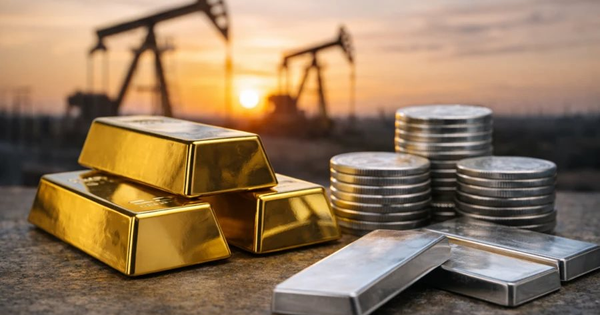 Tối nay giá dầu tăng mạnh, vàng bạc lại ‘rơi không thương tiếc’