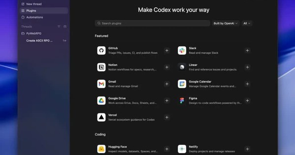 OpenAI bổ sung plugin, mở rộng Codex vượt lập trình