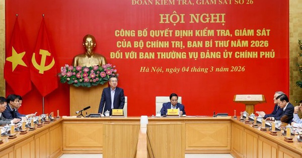 Công bố quyết định kiểm tra của Bộ Chính trị, Ban Bí thư đối với Ban Thường vụ Đảng ủy Chính phủ