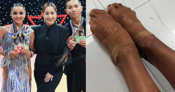 Cận cảnh đôi chân rớm máu, băng bó chằng chịt của kiện tướng Thu Hương khi cùng Phan Hiển giành 3 HCV Đông Nam Á