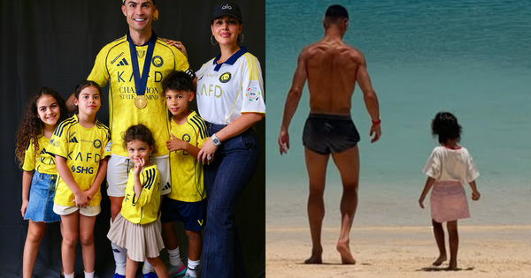 Ronaldo cởi trần khoe body 6 múi cuồn cuộn bên vợ đẹp con ngoan trước thềm World Cup