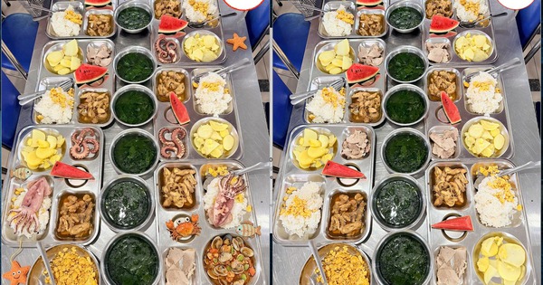 2 bức ảnh về bữa ăn trưa của trường học ở Hà Nội có chi tiết gây 