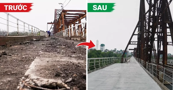 Hơn 1 tháng sửa chữa, cầu Long Biên thay đổi thế nào?